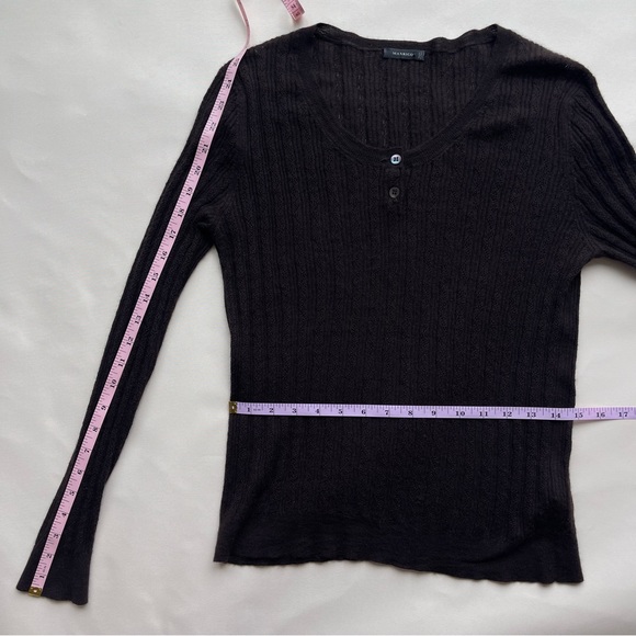 MANRICO CASHMERE SILK CREW NECK SWEATER BUTTON BROWN CABLE KNIT - Picture 13 of 15